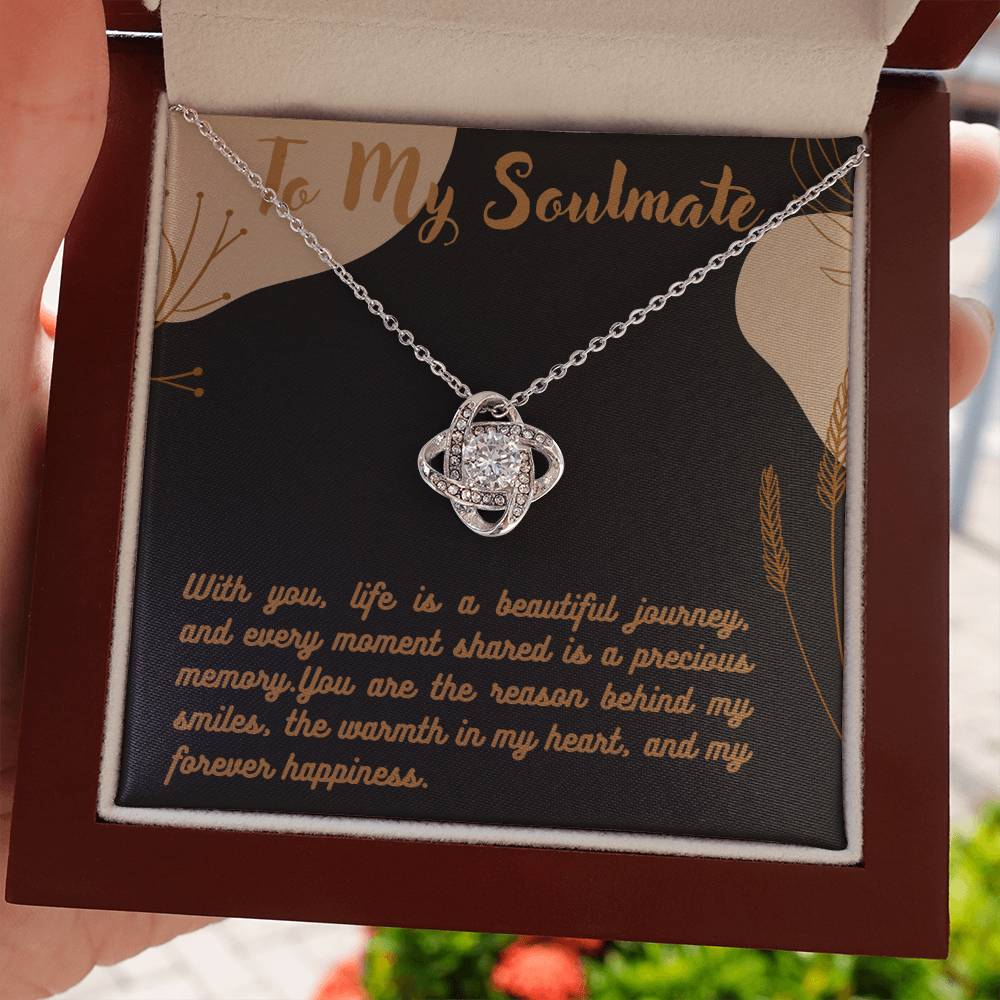 Love Knot Necklace for Valentines , Birthdays and Weddings with Beautiful Custom Message - Riwayat-e-khas