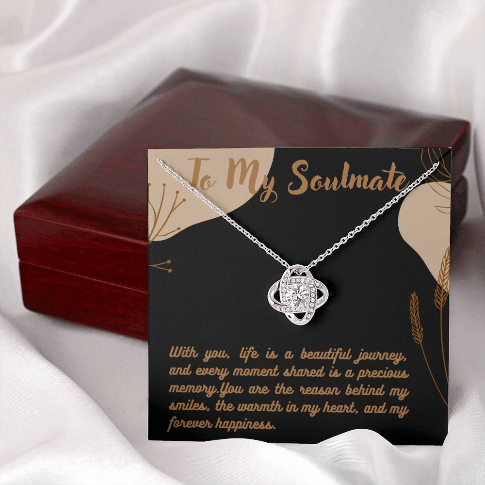 Love Knot Necklace for Valentines , Birthdays and Weddings with Beautiful Custom Message - Riwayat-e-khas