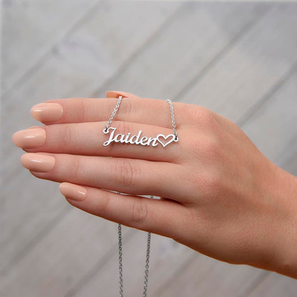 Personalized Name Necklace + Heart Character at the end | Best Gift for your Loved Ones - Riwayat-e-khas