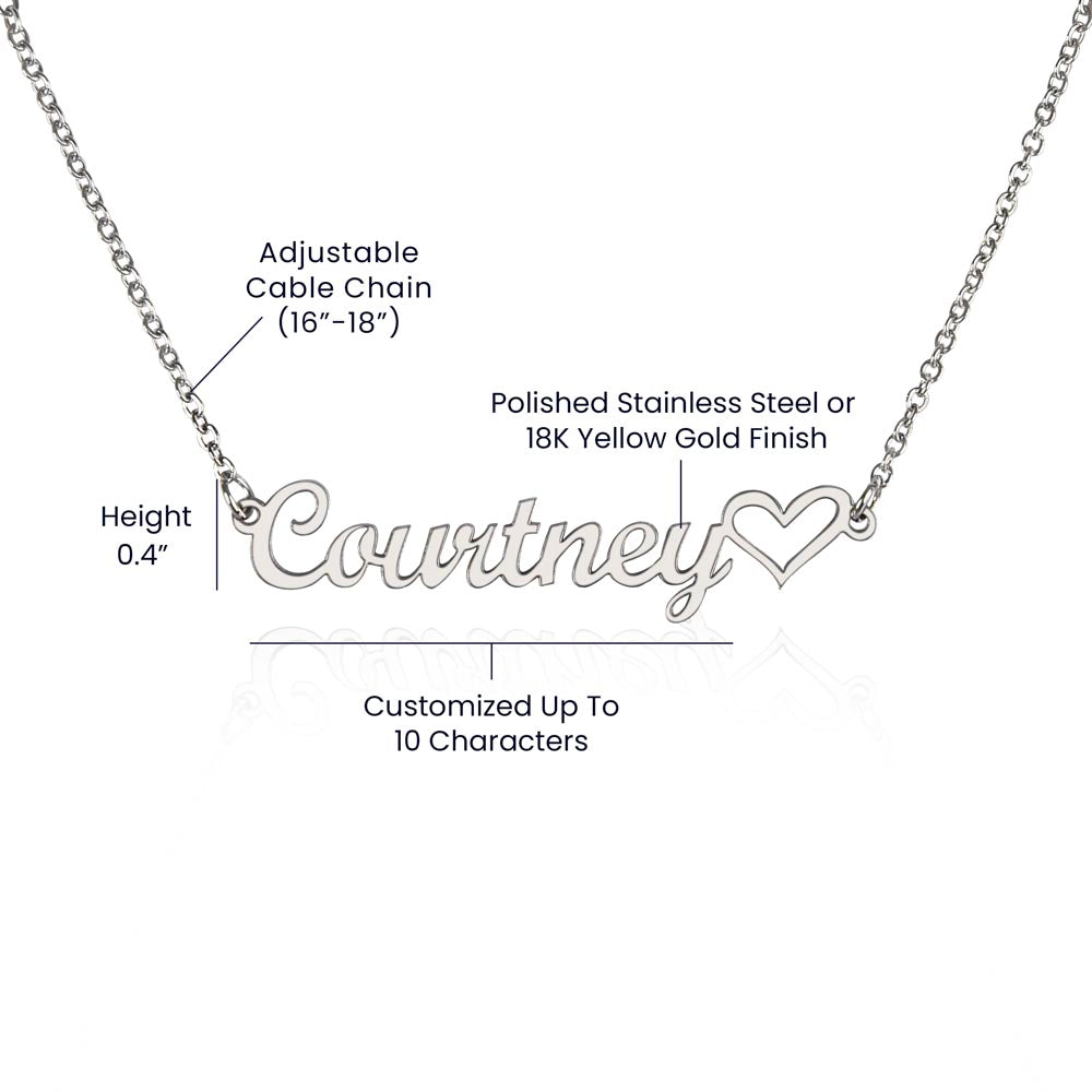 Personalized Name Necklace + Heart Character at the end | Best Gift for your Loved Ones - Riwayat-e-khas
