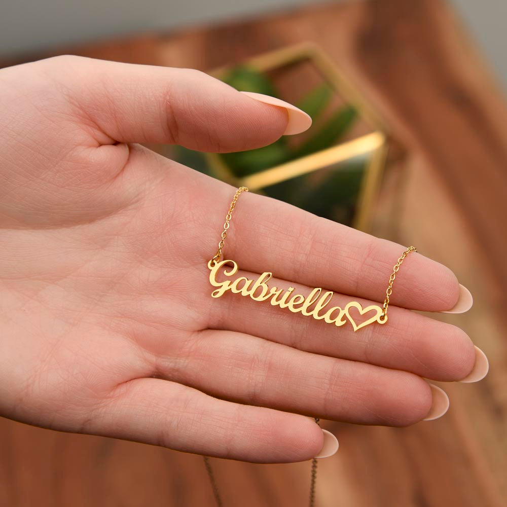 Personalized Name Necklace + Heart Character at the end | Best Gift for your Loved Ones - Riwayat-e-khas