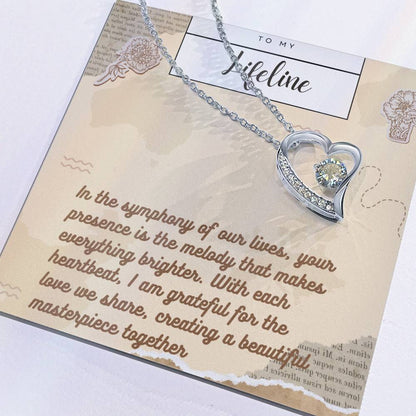 Forever Love Necklace for Valentines , Birthdays and Weddings with Beautiful Custom Message - Riwayat-e-khas