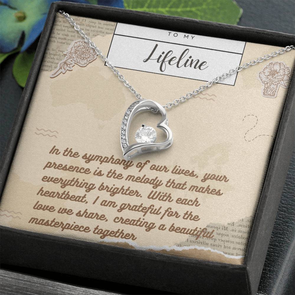 Forever Love Necklace for Valentines , Birthdays and Weddings with Beautiful Custom Message - Riwayat-e-khas