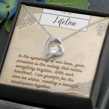 Forever Love Necklace for Valentines , Birthdays and Weddings with Beautiful Custom Message - Riwayat-e-khas