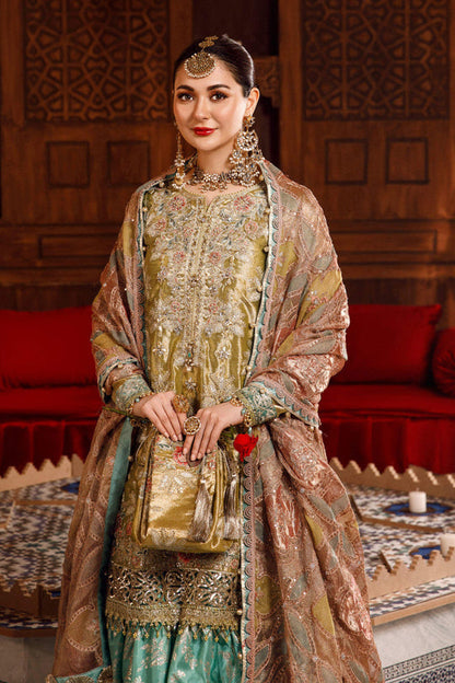 NEW MARIA B -Salmon and Leaf Green - Riwayat-e-khas