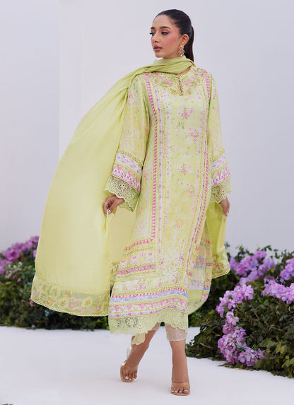 Farah Talib Aziz | Zaza Prints 24 | KELLY LIME SHIRT AND DUPATTA