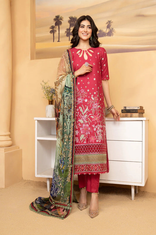Hemstitch | Summer Luxury Lawn 24 | Scarlet Red