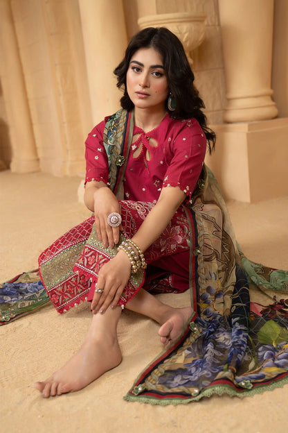 Hemstitch | Summer Luxury Lawn 24 | Scarlet Red