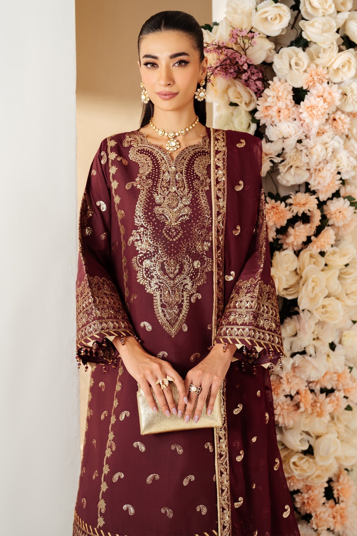 Alizeh | Luxury Raw Silk | AF-RS-01-SALSA