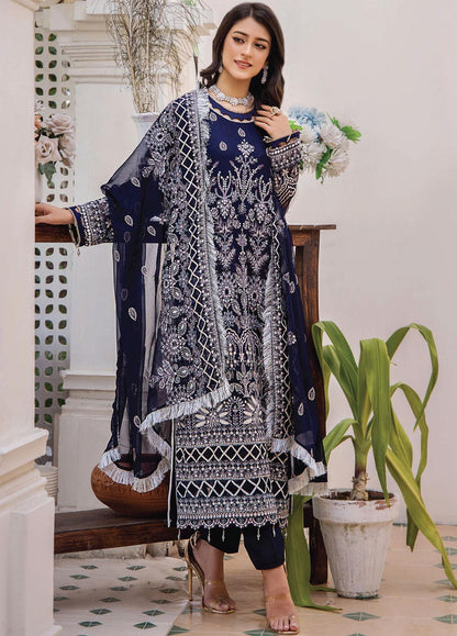 Pareesha by Humdum Embroidered Chiffon 3Pc Suit PS-01 - Riwayat-e-khas