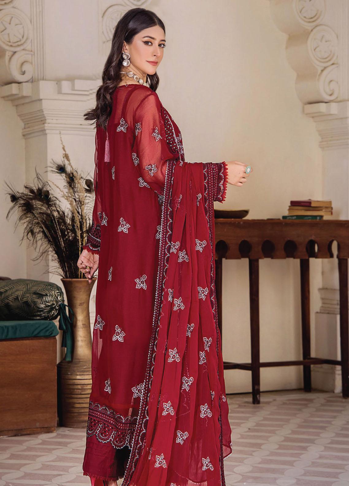 Pareesha by Humdum Embroidered Chiffon 3Pc Suit PS-03 - Riwayat-e-khas