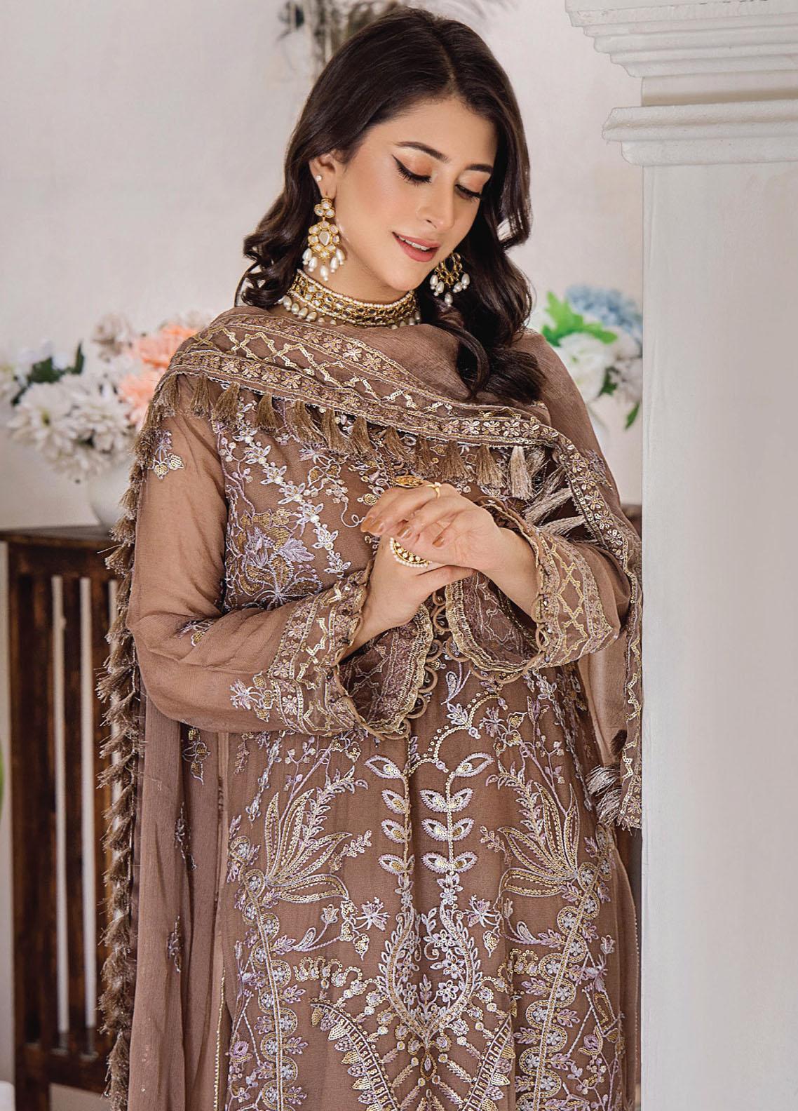 Pareesha by Humdum Embroidered Chiffon 3Pc Suit PS-04 - Riwayat-e-khas