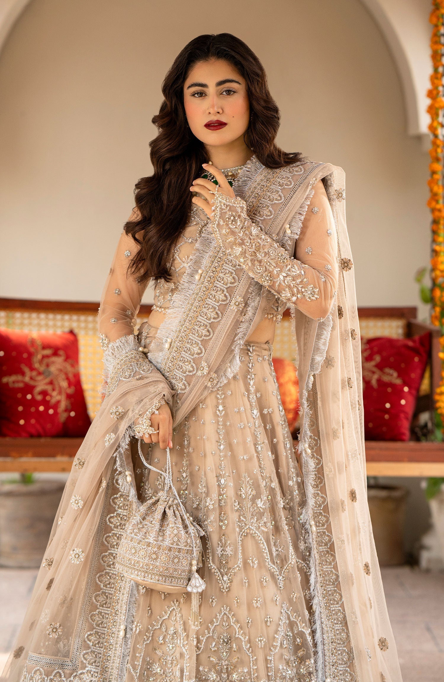 Zarin by Eleshia Embroidered Net 3Pc Suit D-03 Elayne - Riwayat-e-khas