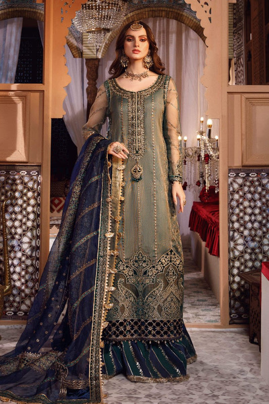 Maria.B MBROIDERED – Peacock Shades (BD-2508) - Riwayat-e-khas