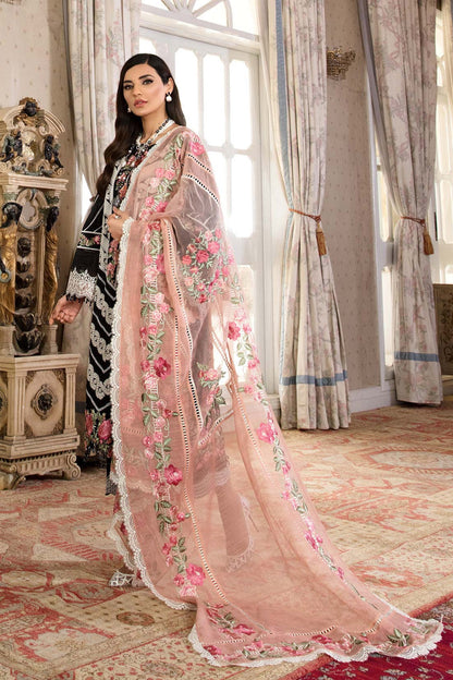 Crimson Luxury Lawn by Saira Shakira - TC-60 - Pleated Perfection - Midnight - Riwayat-e-khas