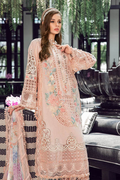 MARIA B EID LAWN COLLECTION EL-23-07-Peach - Riwayat-e-khas