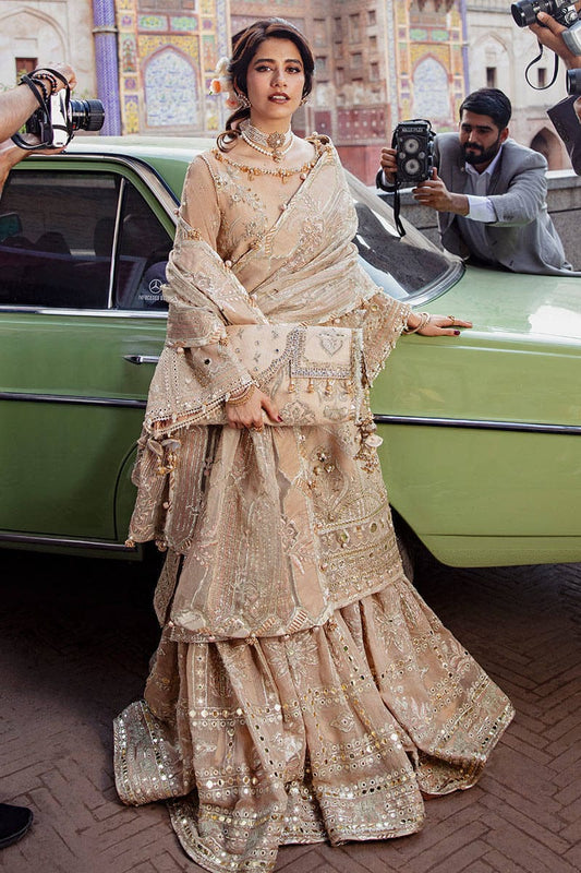 Mohsin Naveed Ranjha – MNR – NOOR JEHAN – ZWU22-12 – Creamy Beige - Riwayat-e-khas