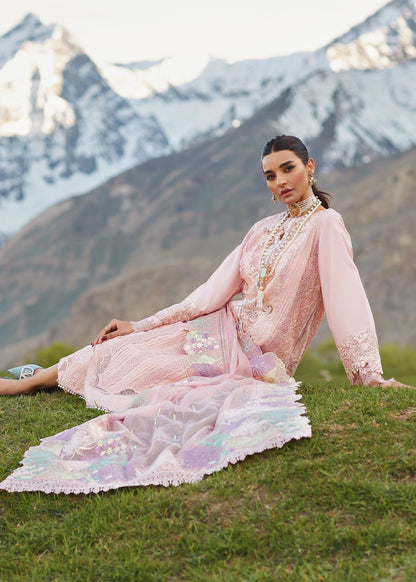 CRIMSON LUXE LAWN Pleated Perfection - D4 B STITCHED - Riwayat-e-khas