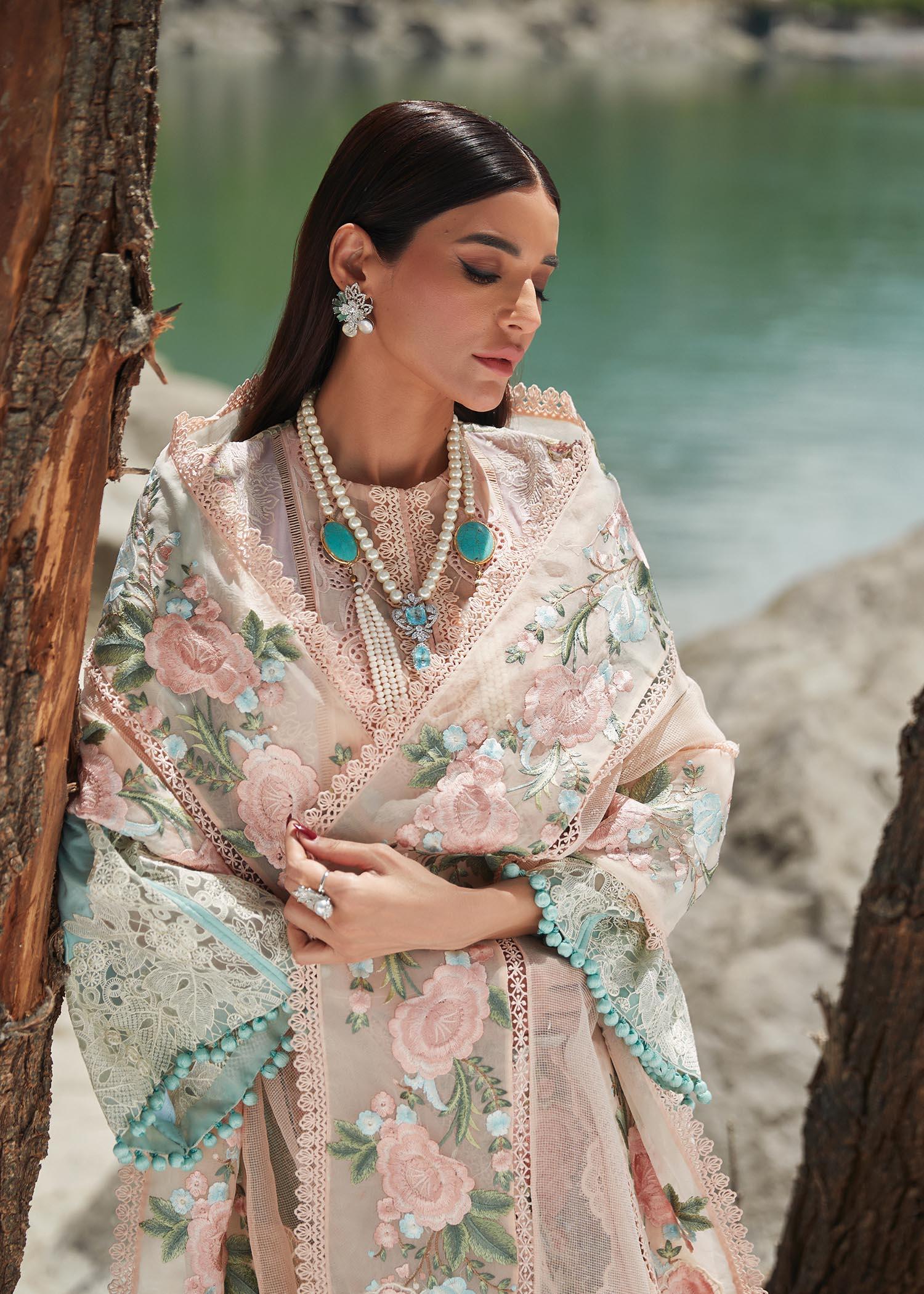 CRIMSON LUXE LAWN Mountain Love - D6 B STITCHED - Riwayat-e-khas