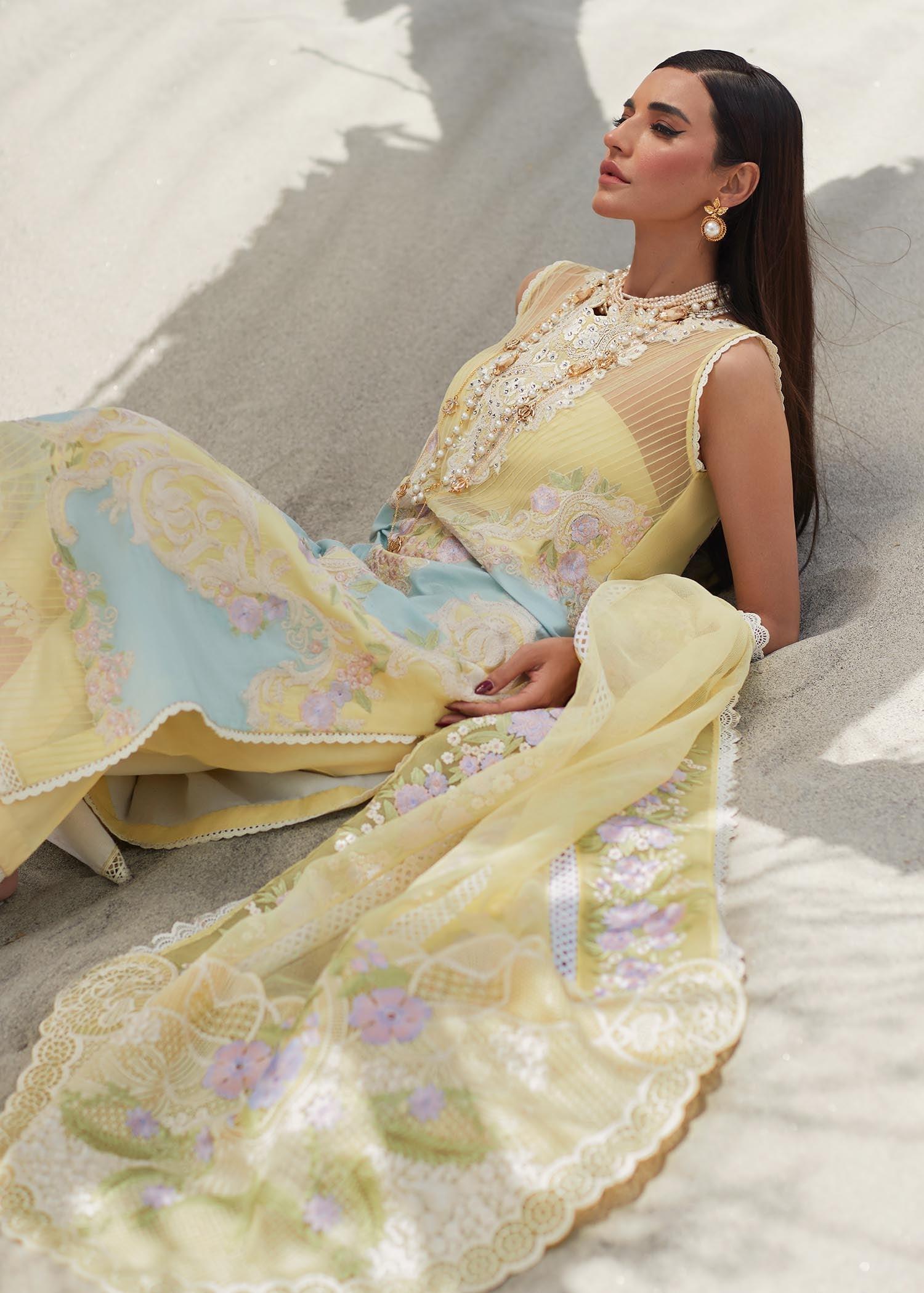 CRIMSON LUXE LAWN Marori Dreams - D8 A STITCHED - Riwayat-e-khas