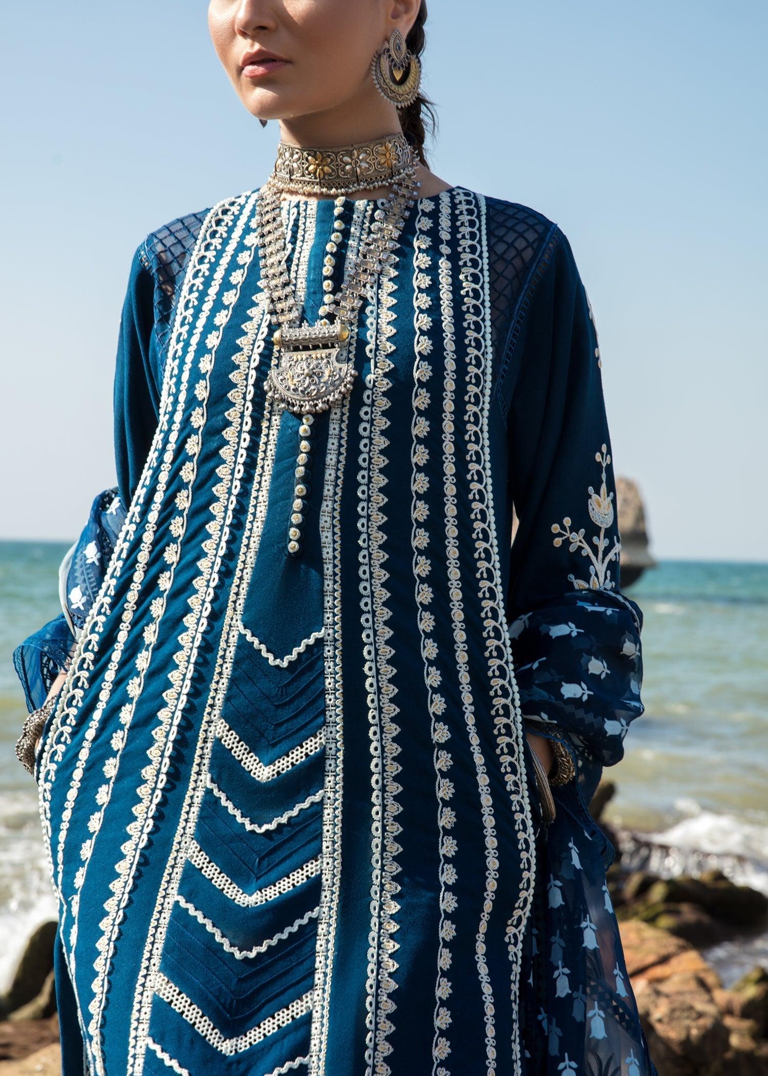 CRIMSON Embroidered Lawn Marori Dreams - D4 A - Riwayat-e-khas