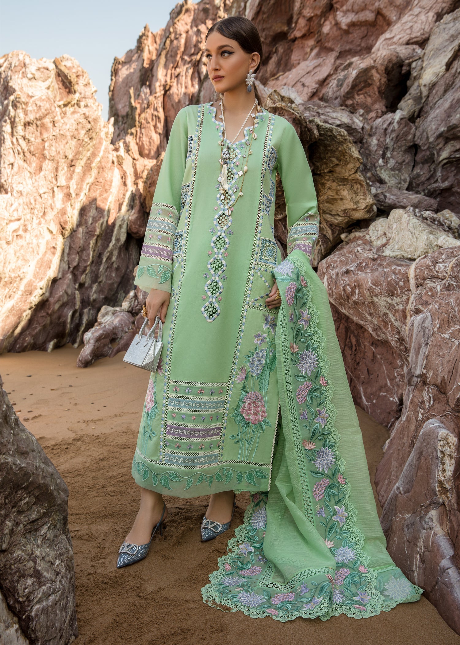 CRIMSON Embroidered Lawn Summer Collection D7-B - Riwayat-e-khas