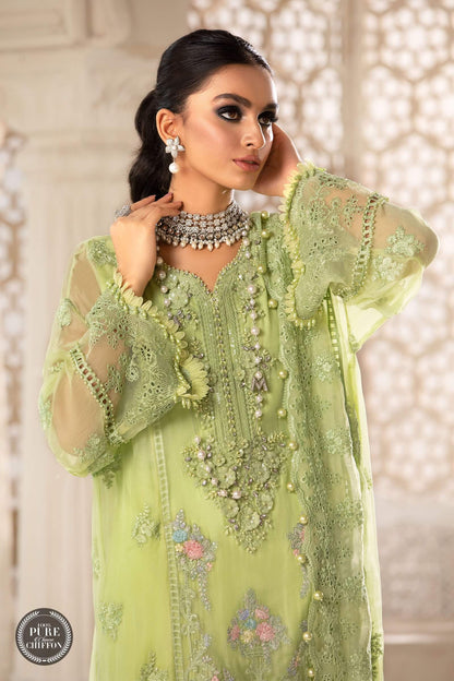 MariaB – Chiffon – MPC-22-207-Lime Green - Riwayat-e-khas