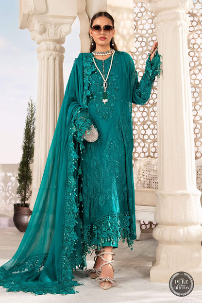 MariaB – Chiffon – MPC-22-203-Deep and Sea Green - Riwayat-e-khas