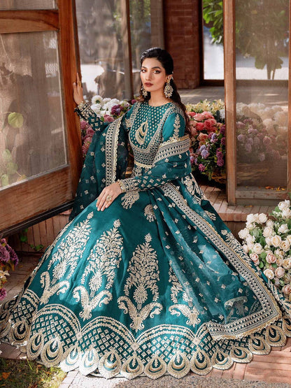 Akbar Aslam Mastani Embroidered Raw Silk 3Pc Suit - JAHANARA - Riwayat-e-khas
