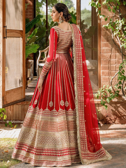 Akbar Aslam Mastani Embroidered Raw Silk 3Pc Suit - NAWAZISH - Riwayat-e-khas