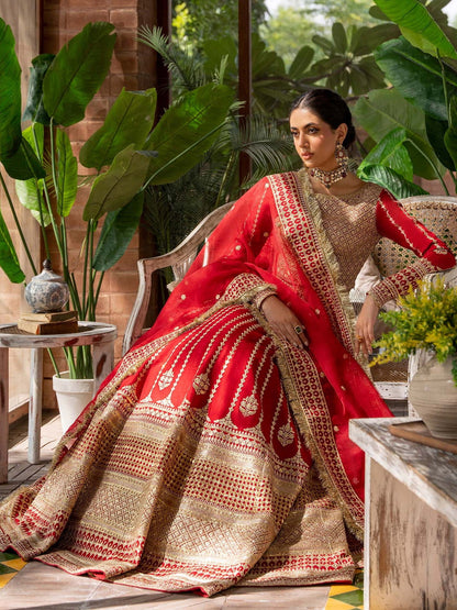 Akbar Aslam Mastani Embroidered Raw Silk 3Pc Suit - NAWAZISH - Riwayat-e-khas