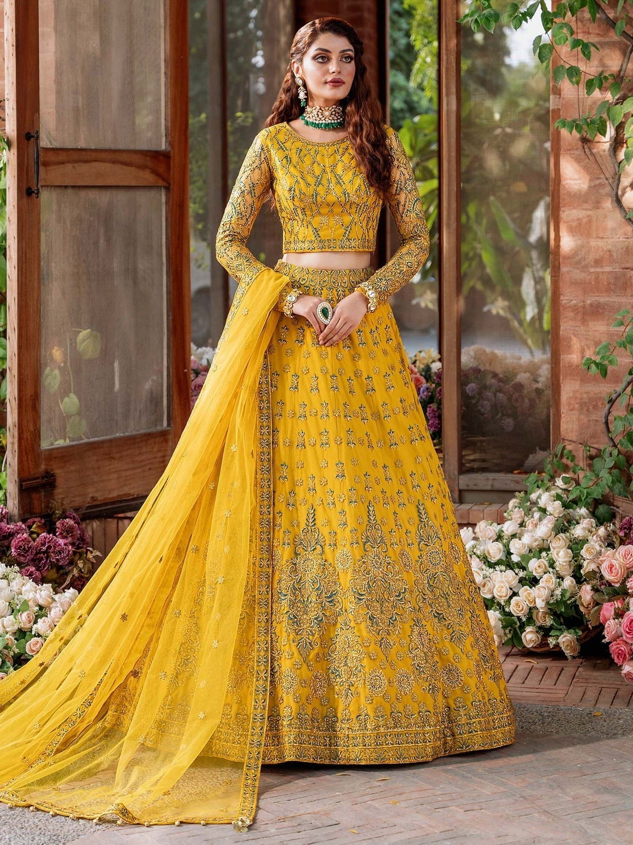 Akbar Aslam Mastani Embroidered Net 3Pc Suit - SHEHERNAZ - Riwayat-e-khas