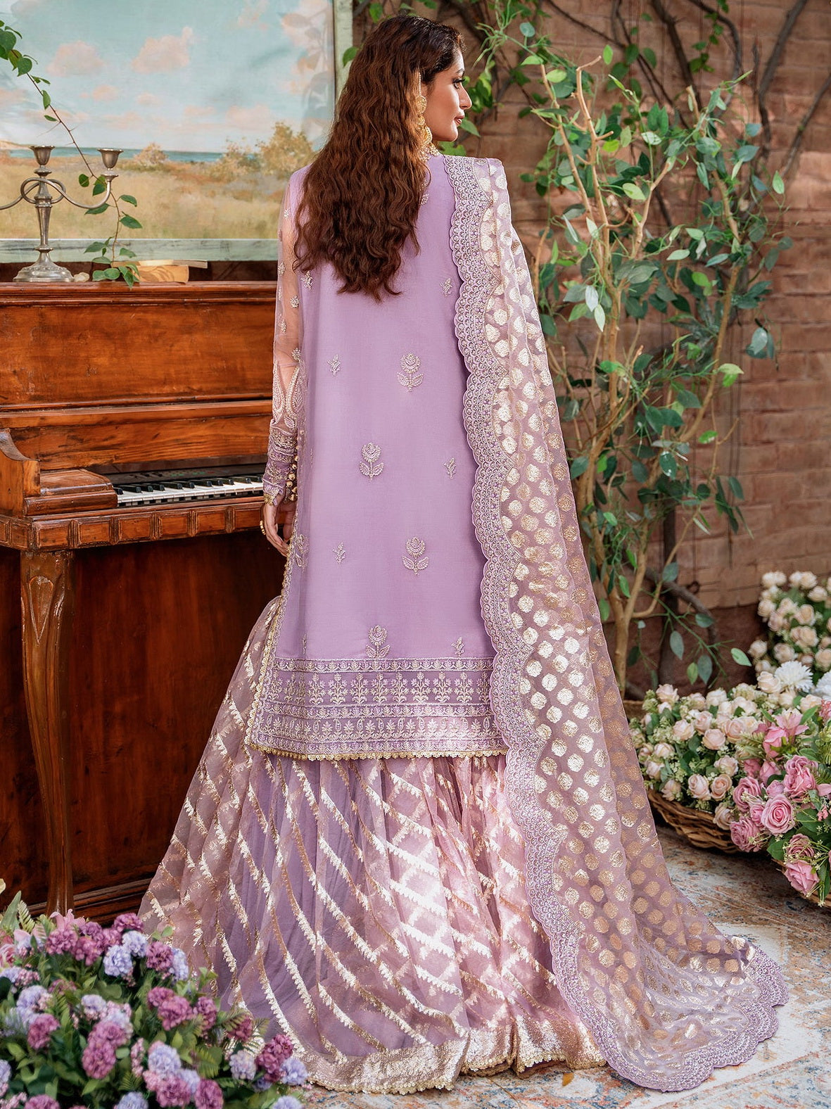 Akbar Aslam Mastani Embroidered Net 3Pc Suit - RANIYA - Riwayat-e-khas
