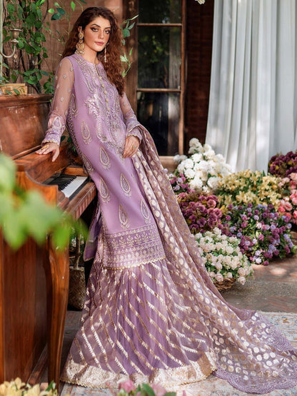 Akbar Aslam Mastani Embroidered Net 3Pc Suit - RANIYA - Riwayat-e-khas