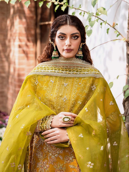 Akbar Aslam Mastani Unstitched Embroidered Organza 3Pc Suit - ROHI - Riwayat-e-khas