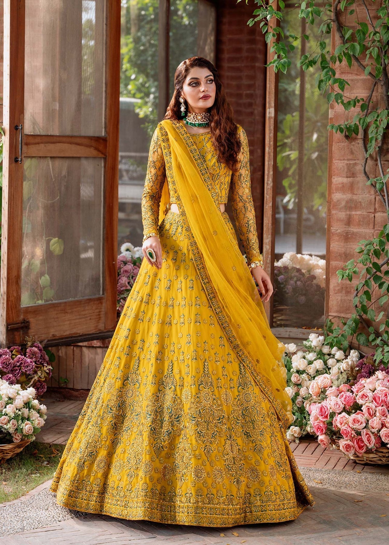 Akbar Aslam Mastani Embroidered Net 3Pc Suit - SHEHERNAZ - Riwayat-e-khas