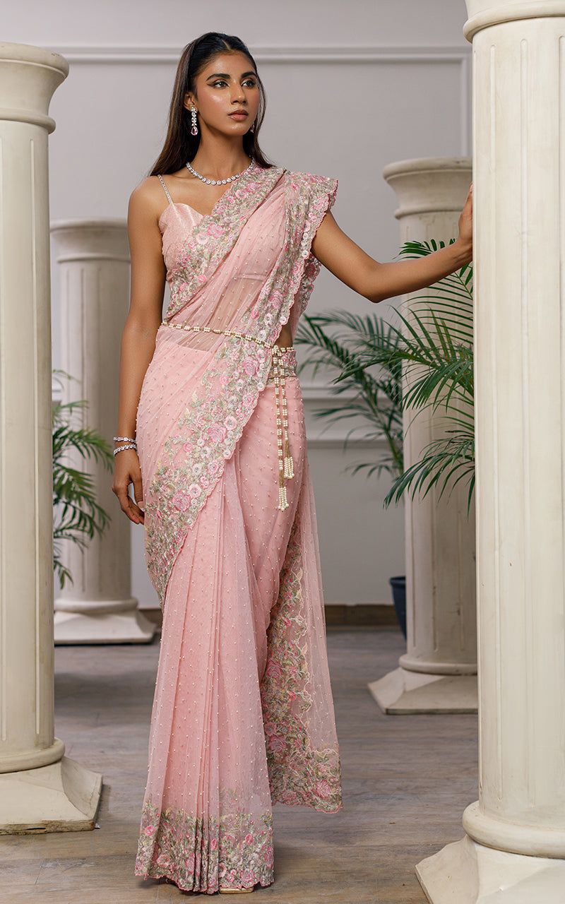 Embroidered Saree - Riwayat-e-khas