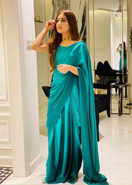 Emerald Green Ombre Sarees - Riwayat-e-khas