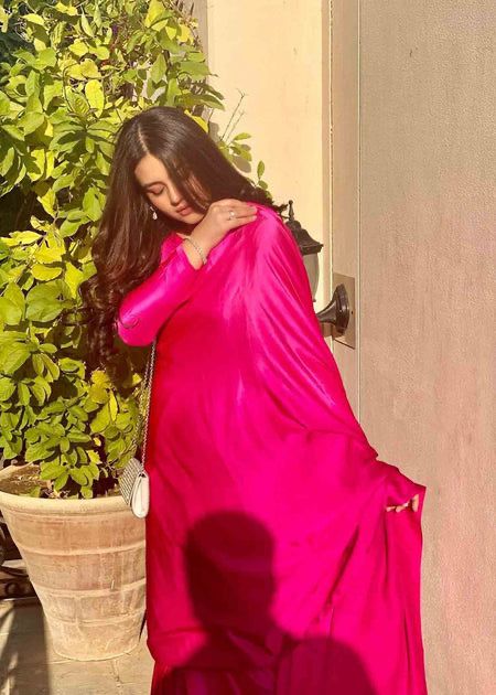 Hot Pink Ombre Sarees - Riwayat-e-khas